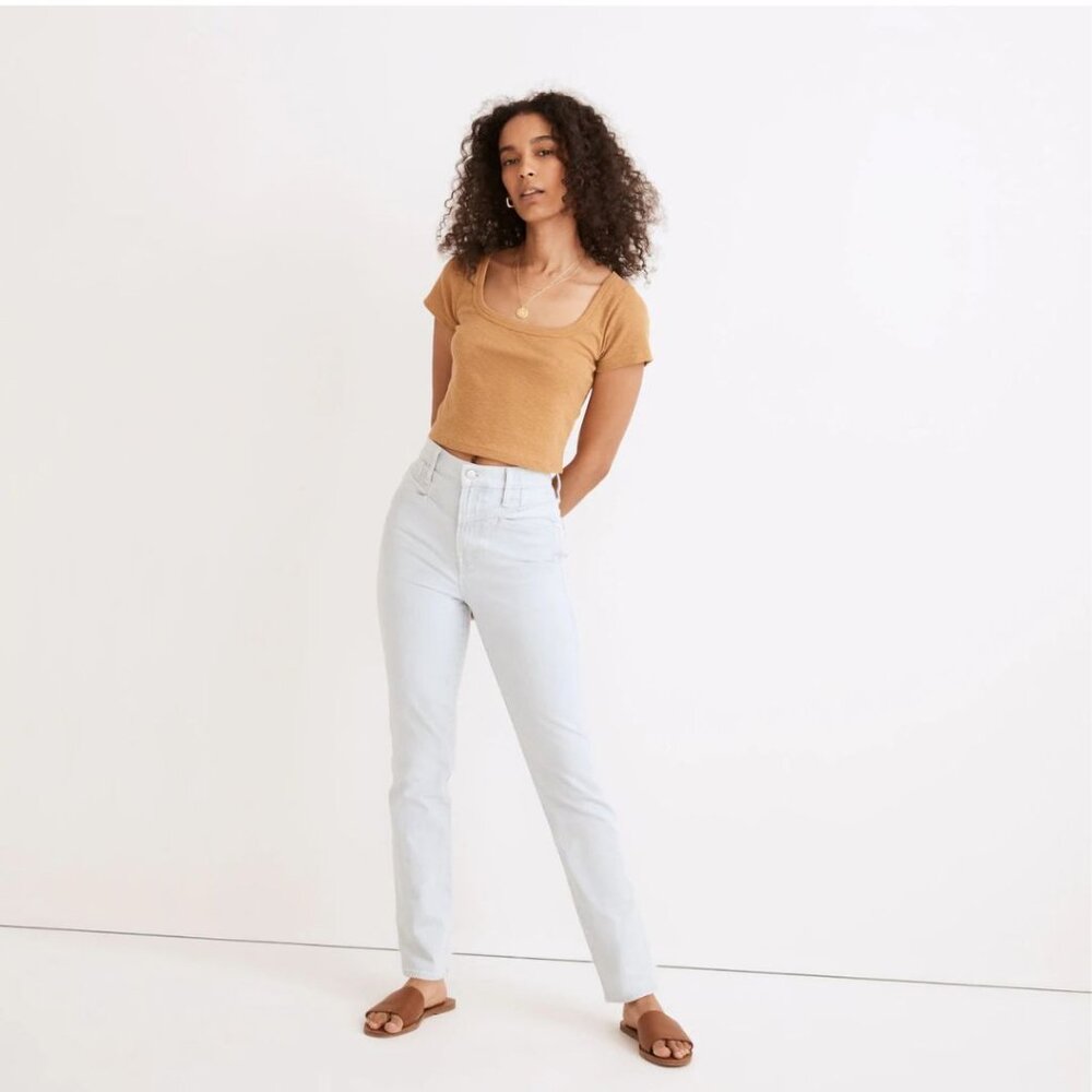 Madewell Women's The Perfect Vintage Jeans Size 31 Retro Yoke Light Wash Tapered